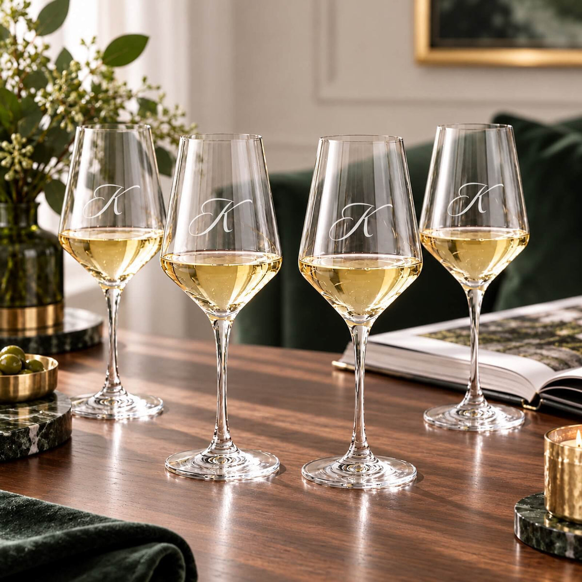 Personalized Montreux White Wine Glasses