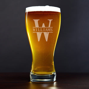 One Pilsner Beer Glass
