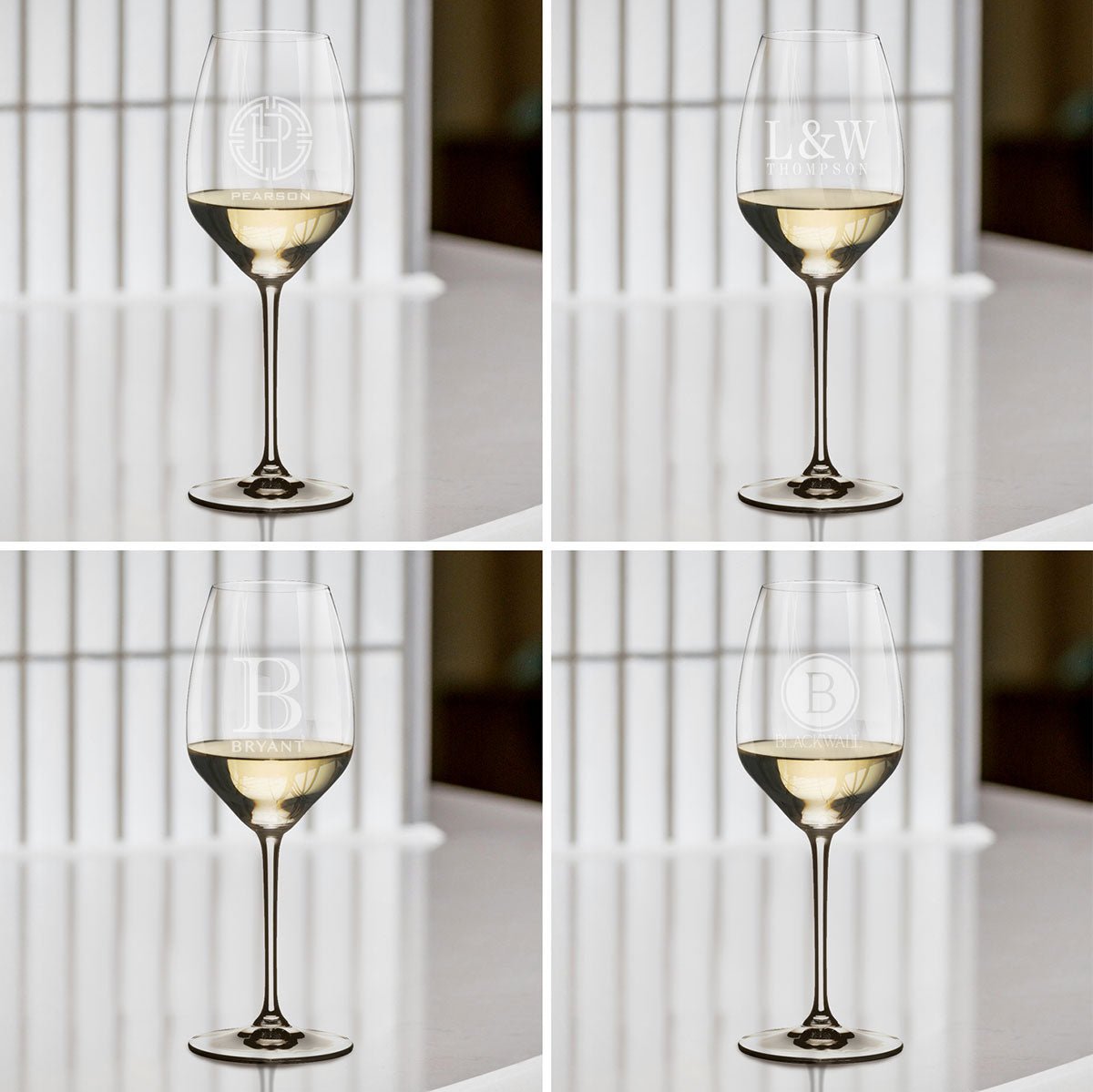 Personalized Riedel Wine Glasses, Riesling/White Wine - Set of 4