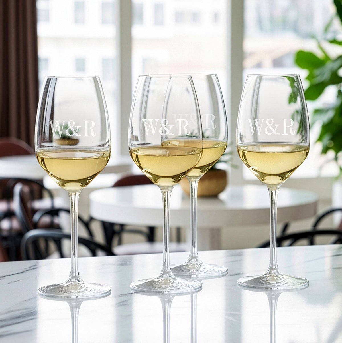 Personalized Riedel Wine Glasses, Riesling/White Wine - Set of 4