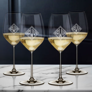 Four White Riedel Glasses