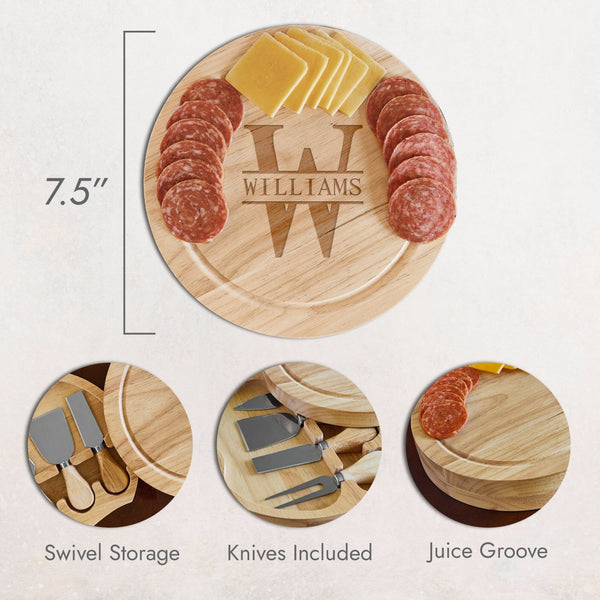 Personalized Swivel Cheese Board