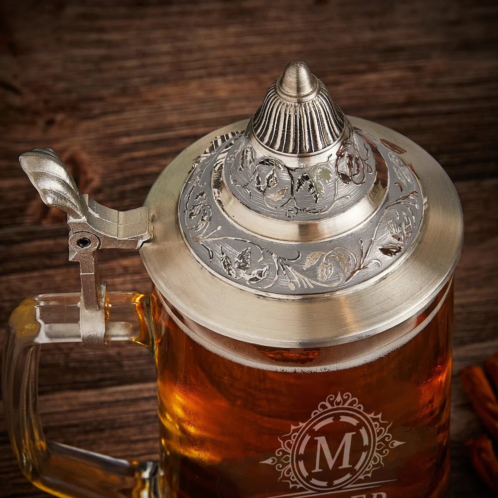 Personalized Traditional German Beer Stein w Lid