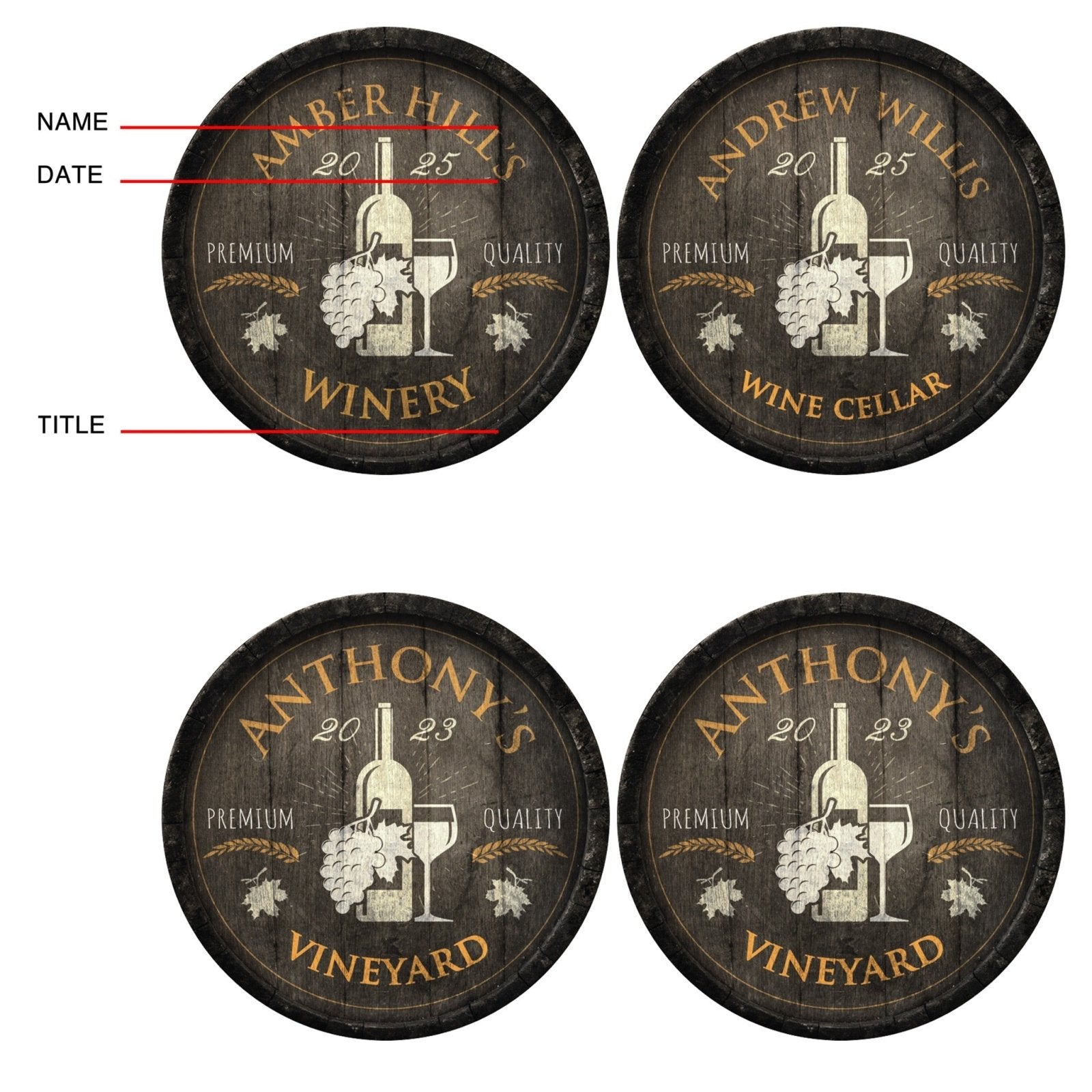 Personalized Vintage Winery Sign - Fruit of the Wine