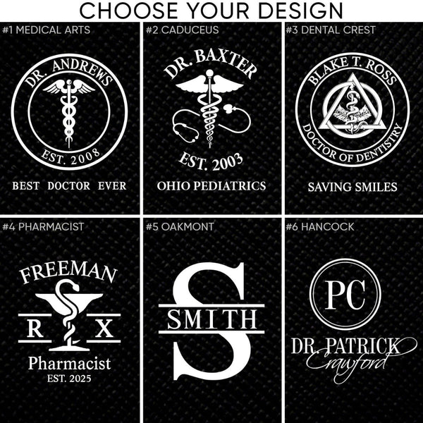 Personalized Whiskey Draper Decanter Set with Buckman Glasses - Gift for Doctors