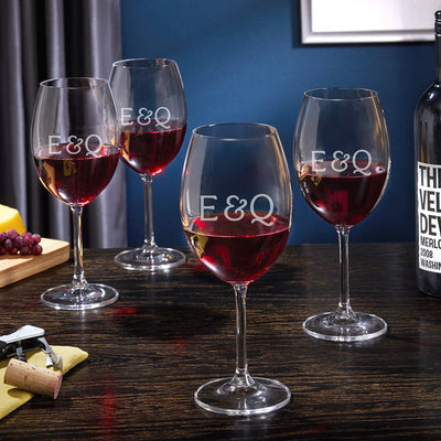 Personalized Wine Glasses, Set of 4