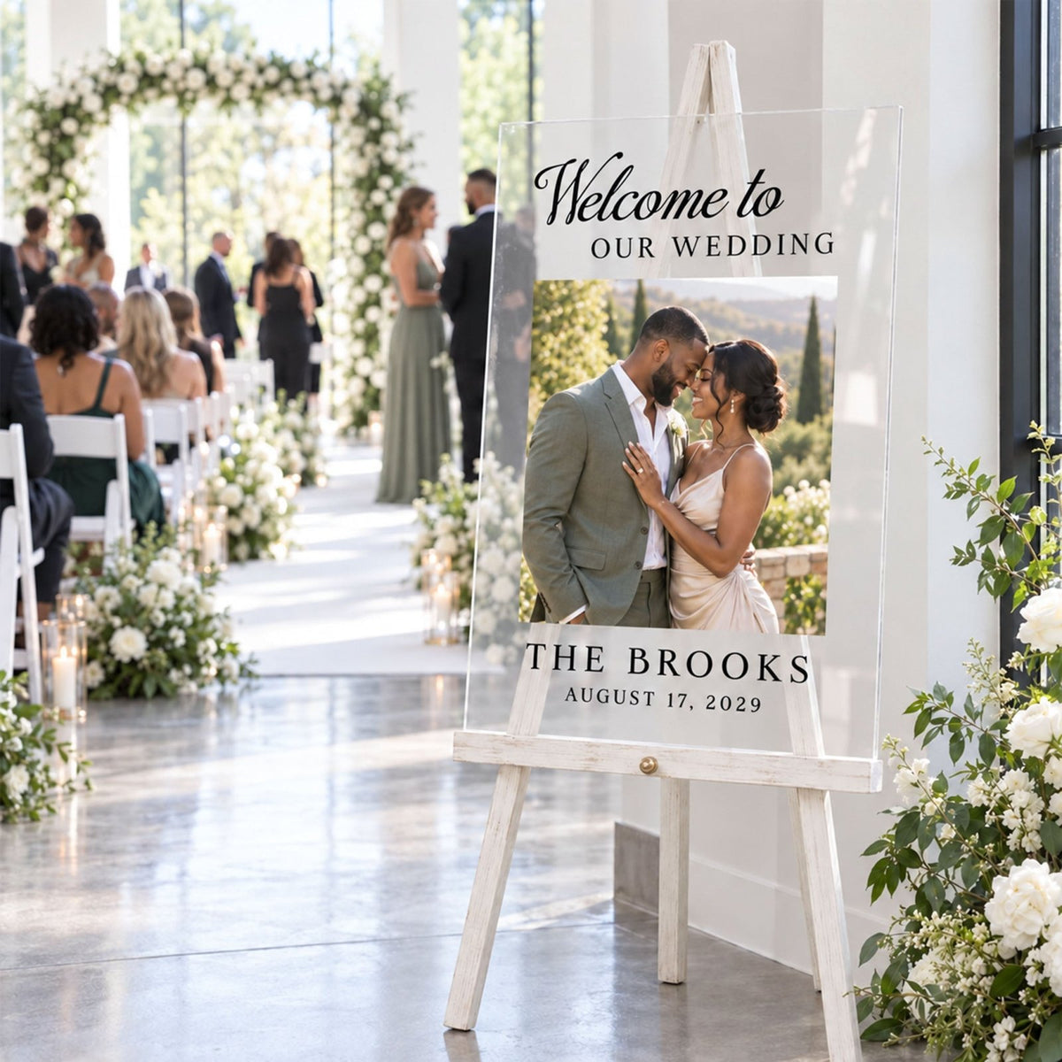 Picture-Perfect Love Personalized Photo Wedding Sign