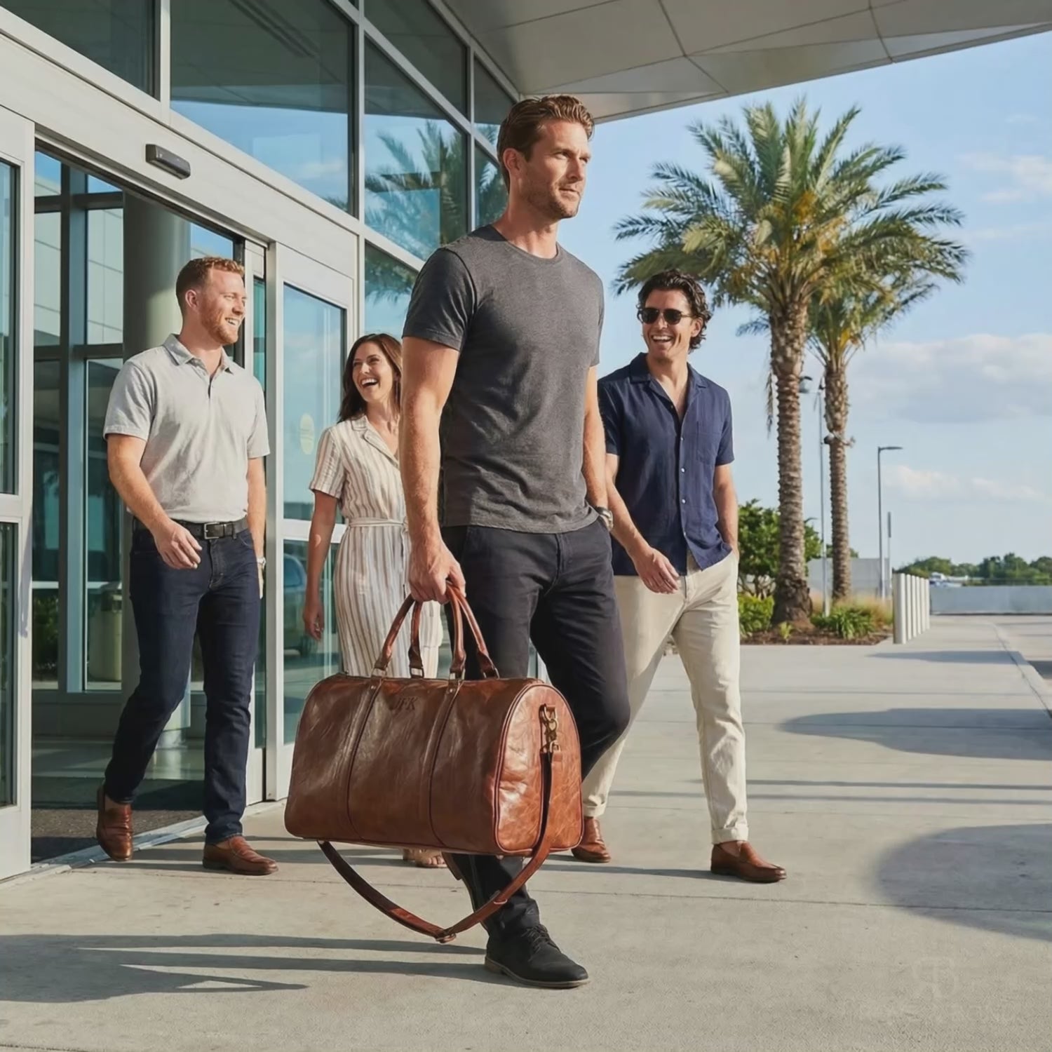 airport mens travel bag weekender brown