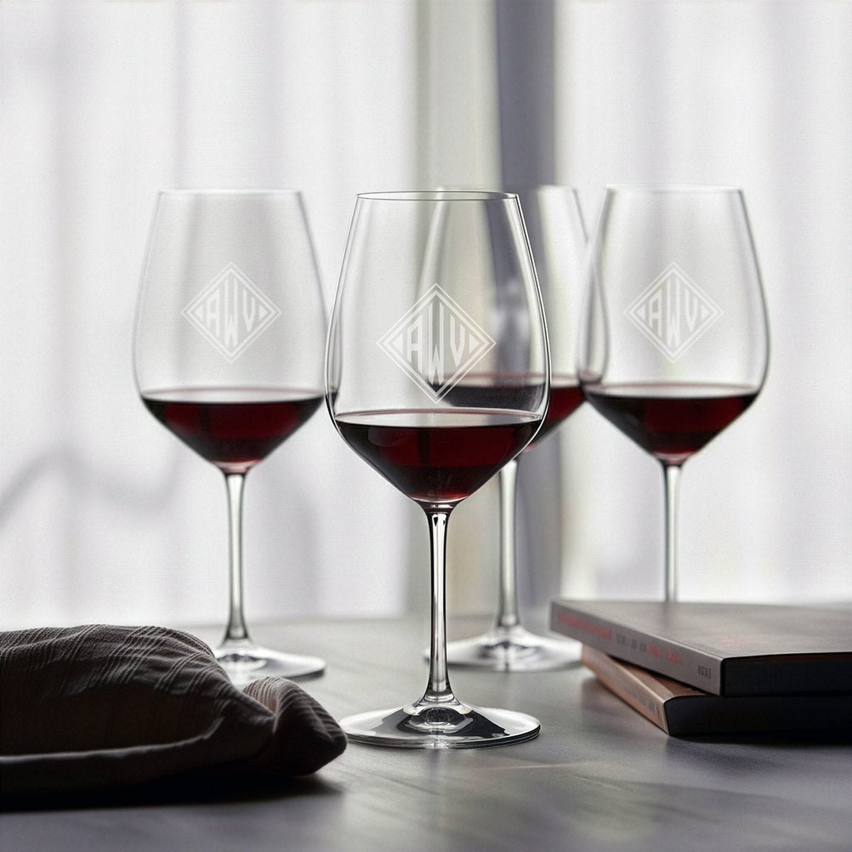 Riedel Wine Glasses, Engraved, Set of 4 - Cabernet/Red Wine Glasses