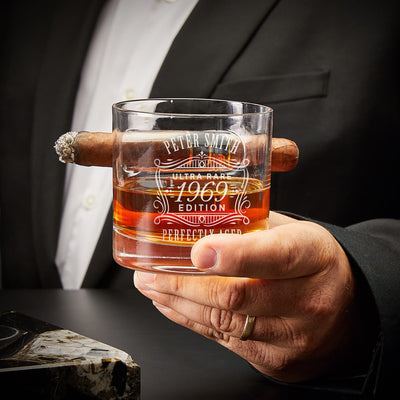 Santiago Cigar Humidor with Custom Cigar Glasses and Accessories