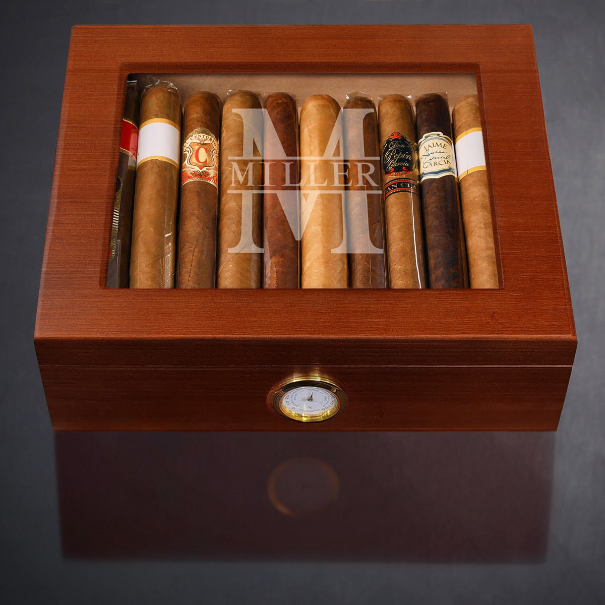 Santiago Custom Cigar Humidor Box with Digital Hygrometer