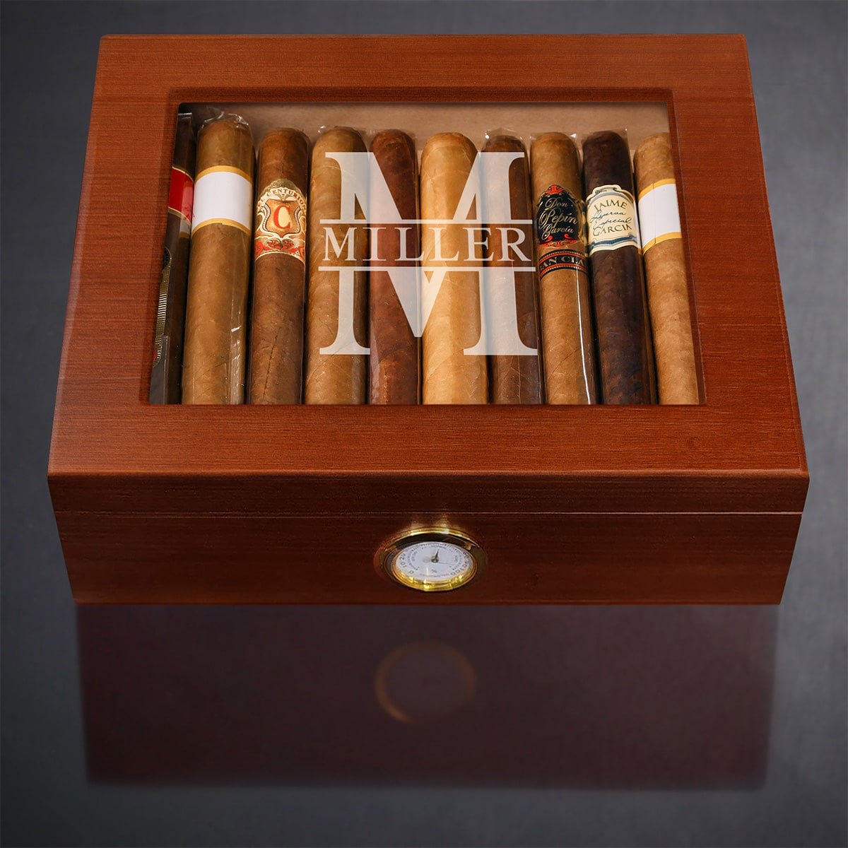 Santiago Custom Cigar Humidor Box with Hygrometer