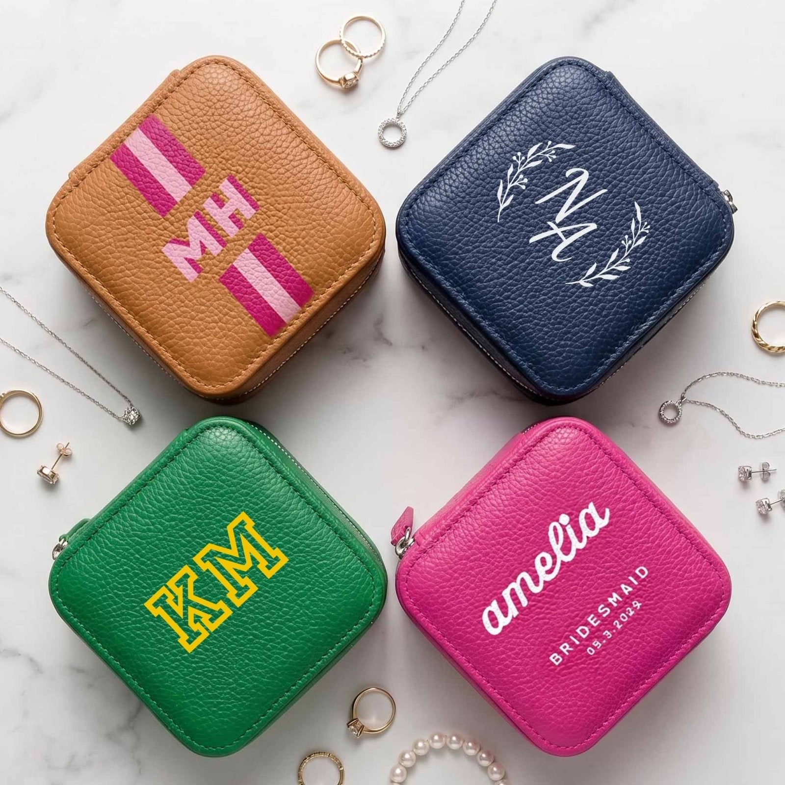 Serelle Monogrammed Travel Jewelry Case Organizer