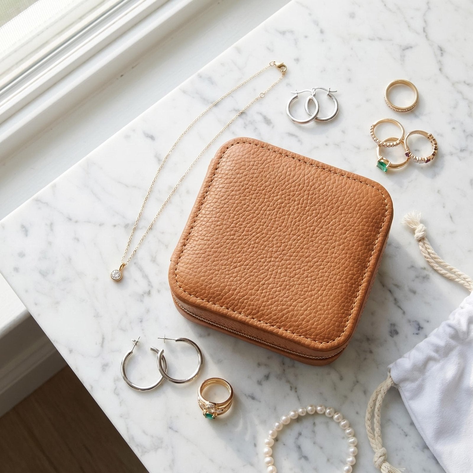 Serelle Monogrammed Travel Jewelry Case Organizer