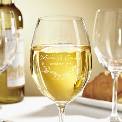 Set of 4 Personalized White Wine Glasses