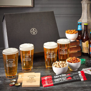 Four Pint Glasses + Luxury Gift Box Set