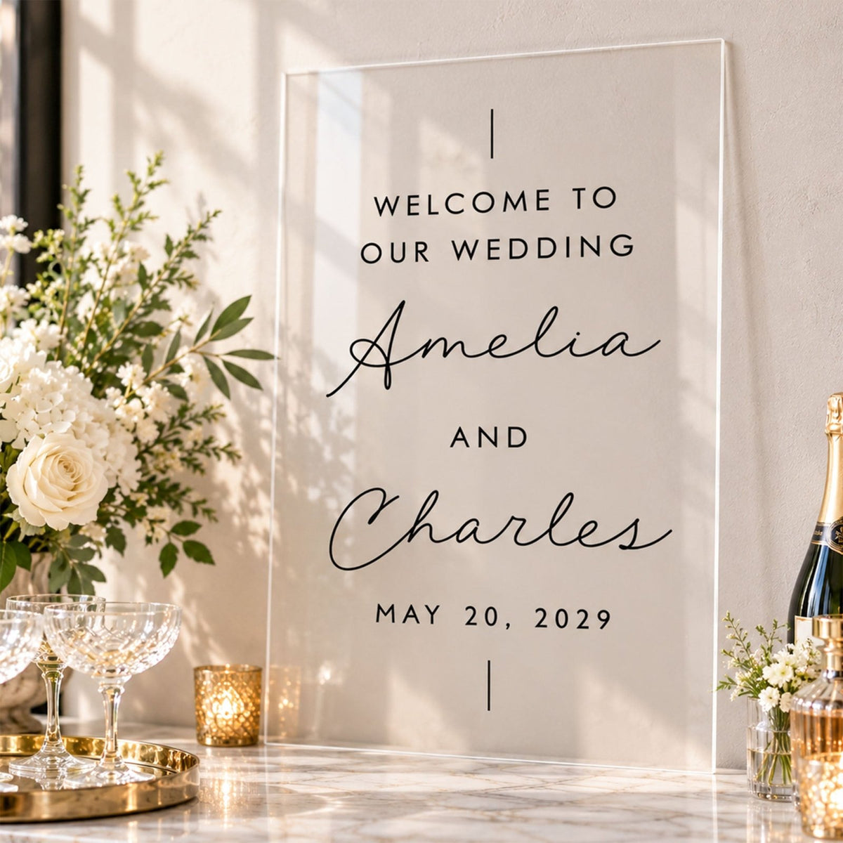 Simply Ever After Personalized Wedding Welcome Sign