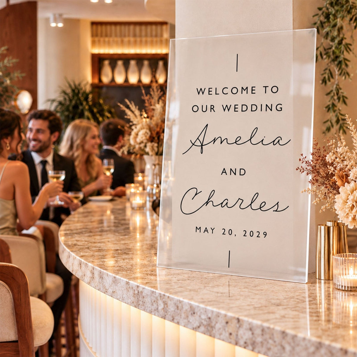 Simply Ever After Personalized Wedding Welcome Sign