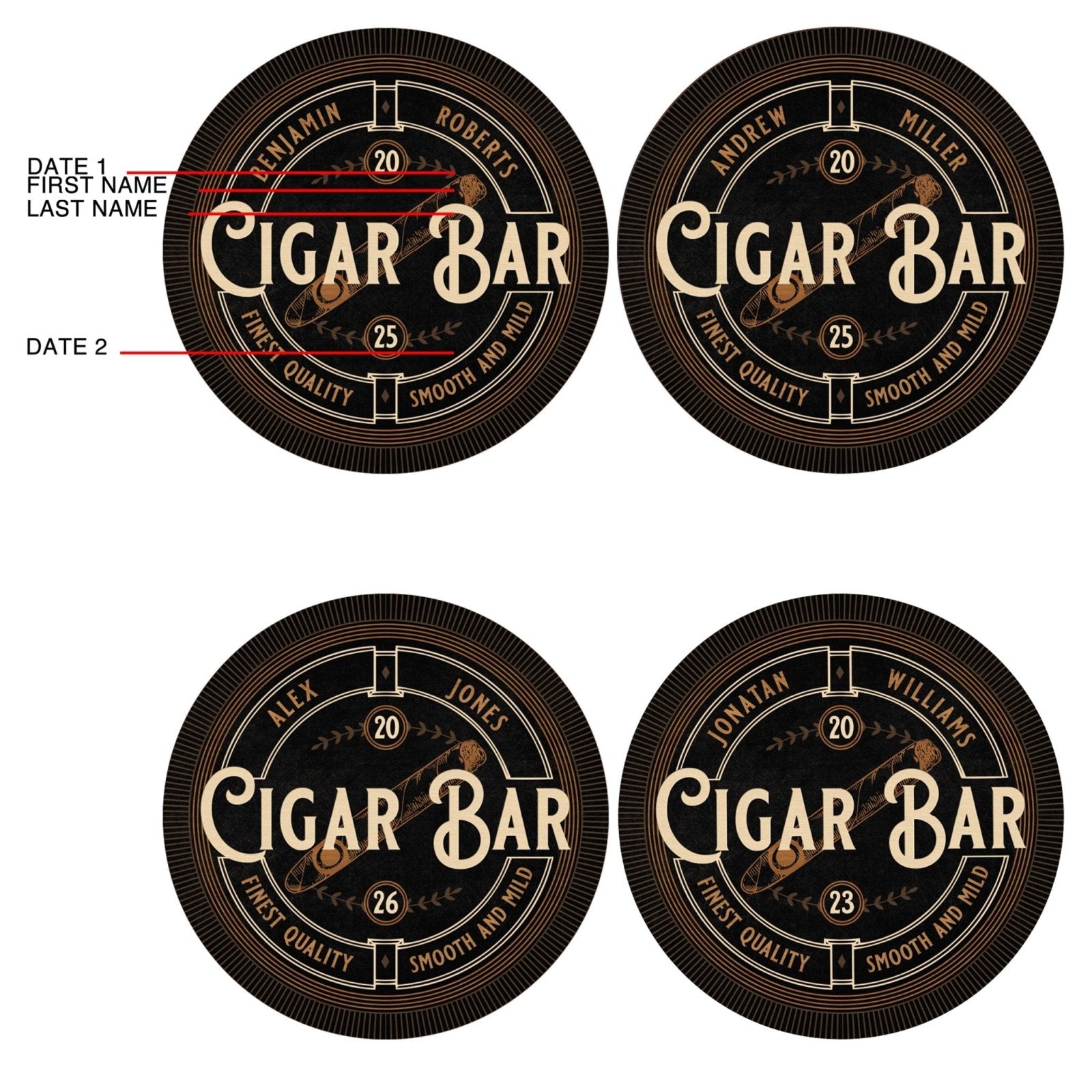 Smooth and Mild Custom Cigar Bar Sign