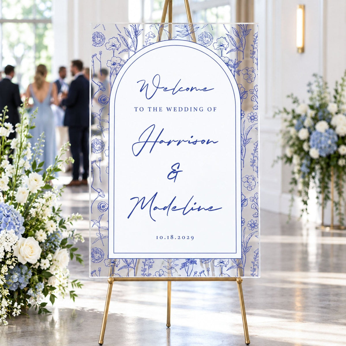 Something Blue Personalized Wedding Welcome Sign