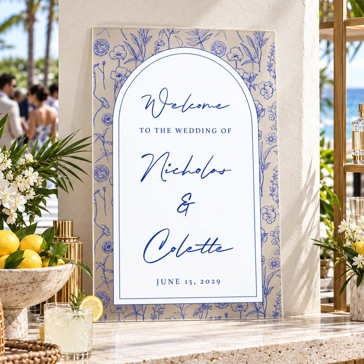 Something Blue Personalized Wedding Welcome Sign