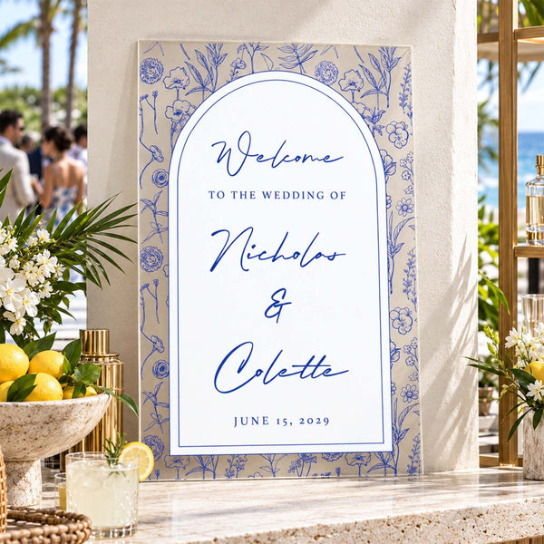 Something Blue Personalized Wedding Welcome Sign