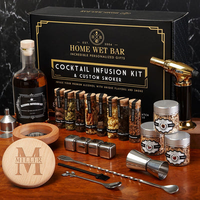 Speakeasy DIY Cocktail Infusion Kit and Whiskey Smoker 24pc - Gifts for Whiskey Lovers