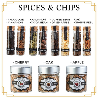 Speakeasy DIY Cocktail Infusion Kit and Whiskey Smoker 24pc - Gifts for Whiskey Lovers