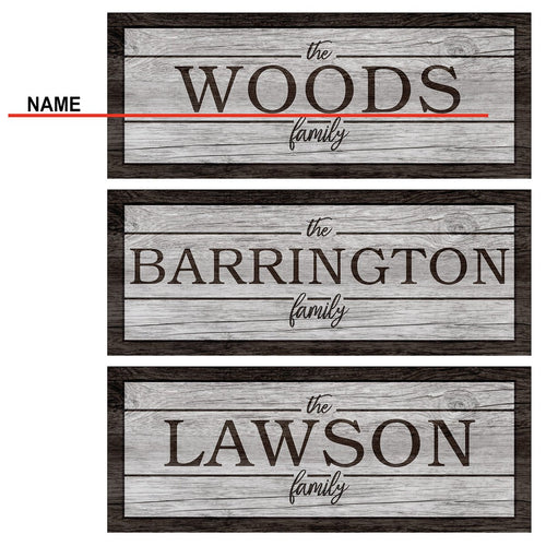 Country Chic Wooden Family Name Sign Rustic Decor Wall Art
