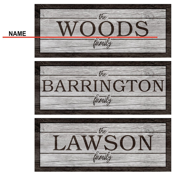 Country Chic Wooden Family Name Sign Rustic Decor Wall Art