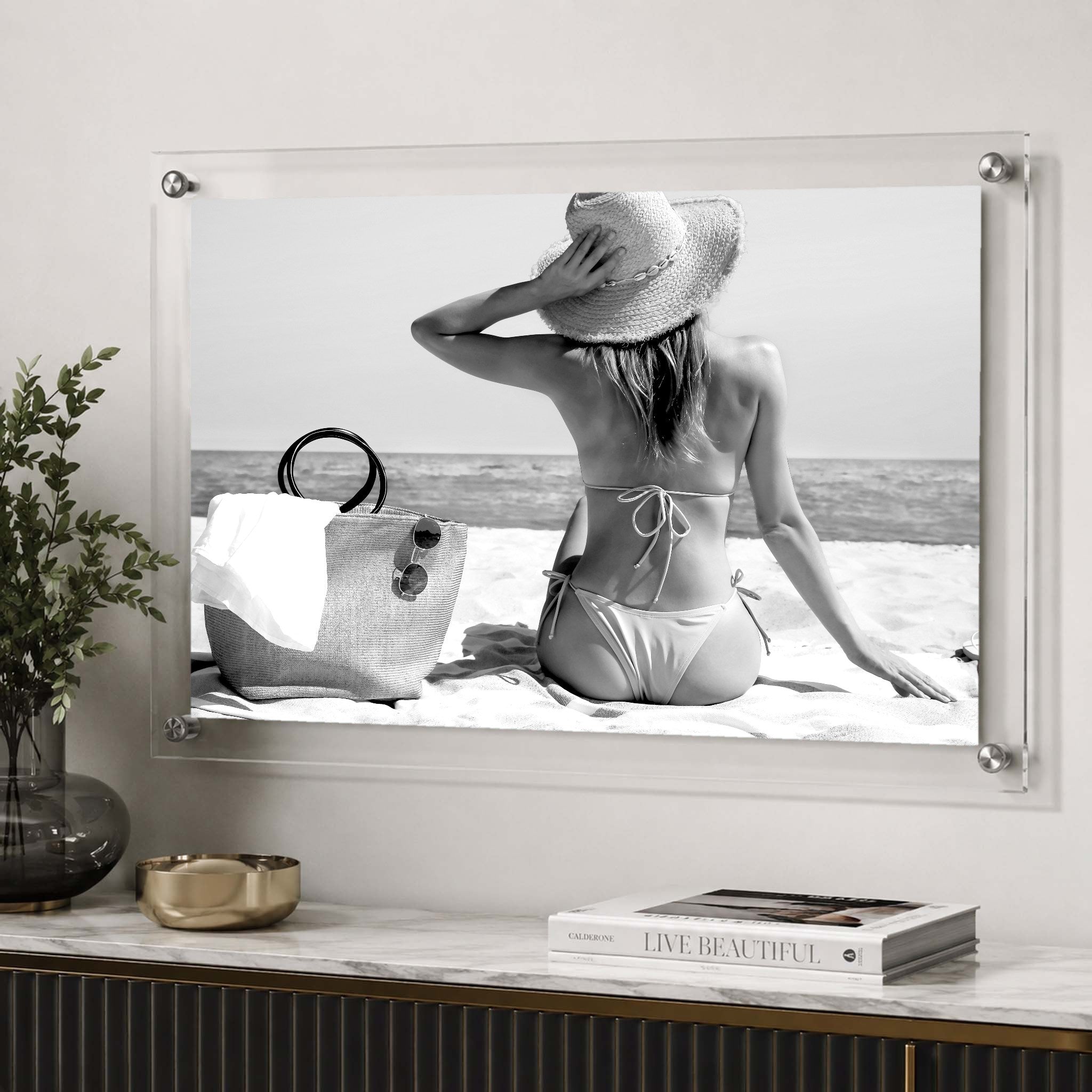 Tan Lines Pending Black & White Acrylic Wall Art Print