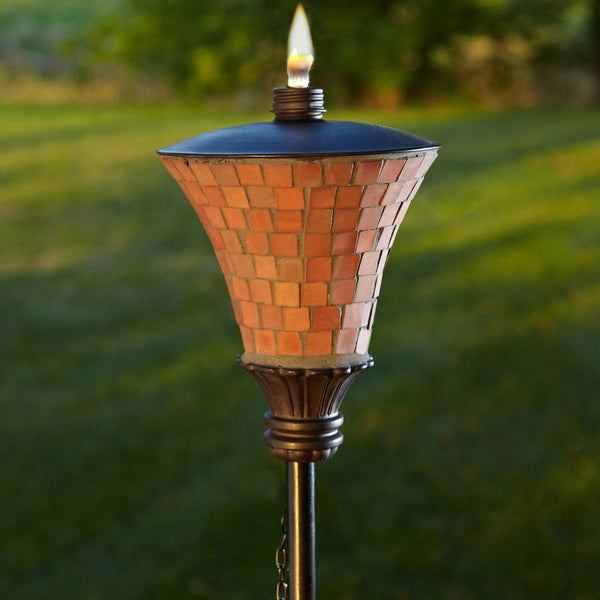Terracotta Mosaic Garden Torch, 72 - inch