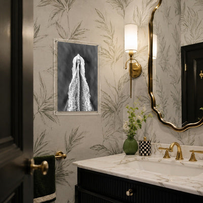 The Getaway Black & White Acrylic Wall Art Print - Vertical