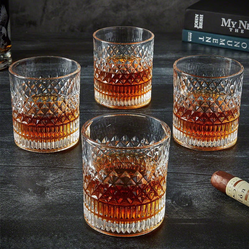 Harry Truman Bourbon Glasses Gift Set - 2 Lead-Free Crystal Whiskey Glasses With Historical Design