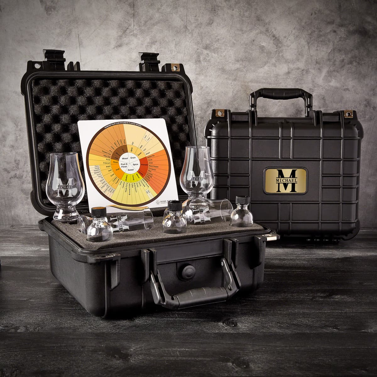 Unbreakable Personalized Glencairn Bourbon Travel Case - 9pc Set