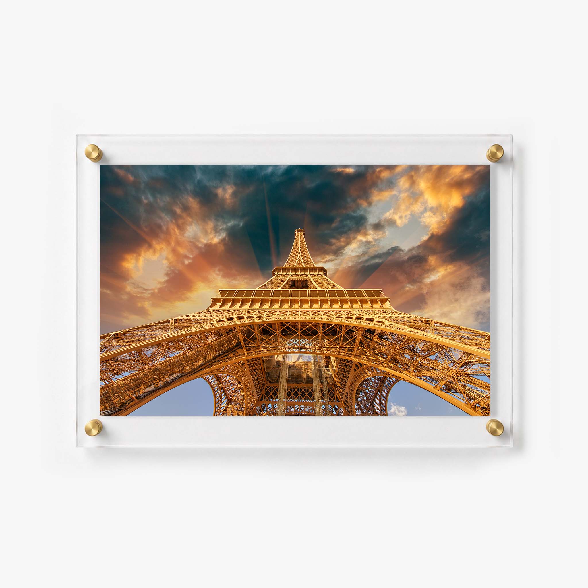 Paris wall print showing the detailed iron structure of the Eiffel Tower 