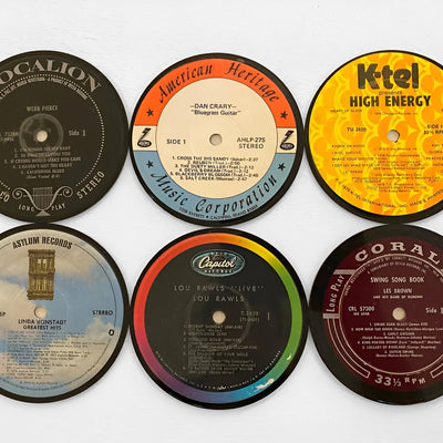 Vintage LP Record Coasters - Set of 6