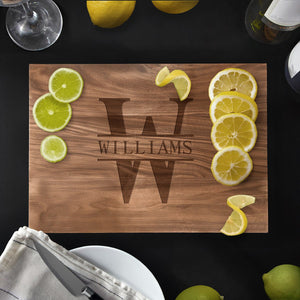 Small Monogrammed Walnut Board