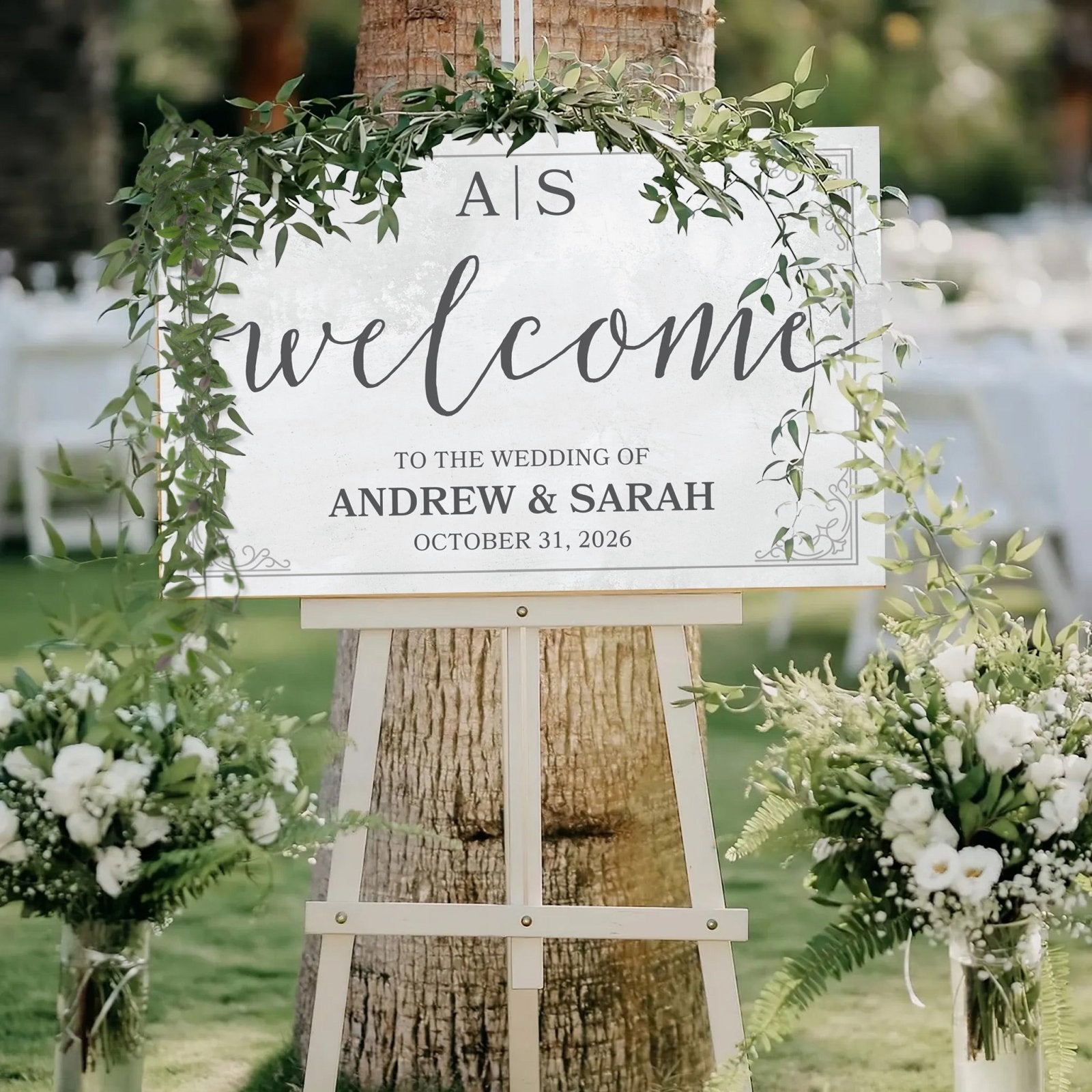 Wedding Welcome Custom Wooden Sign for Bride & Groom