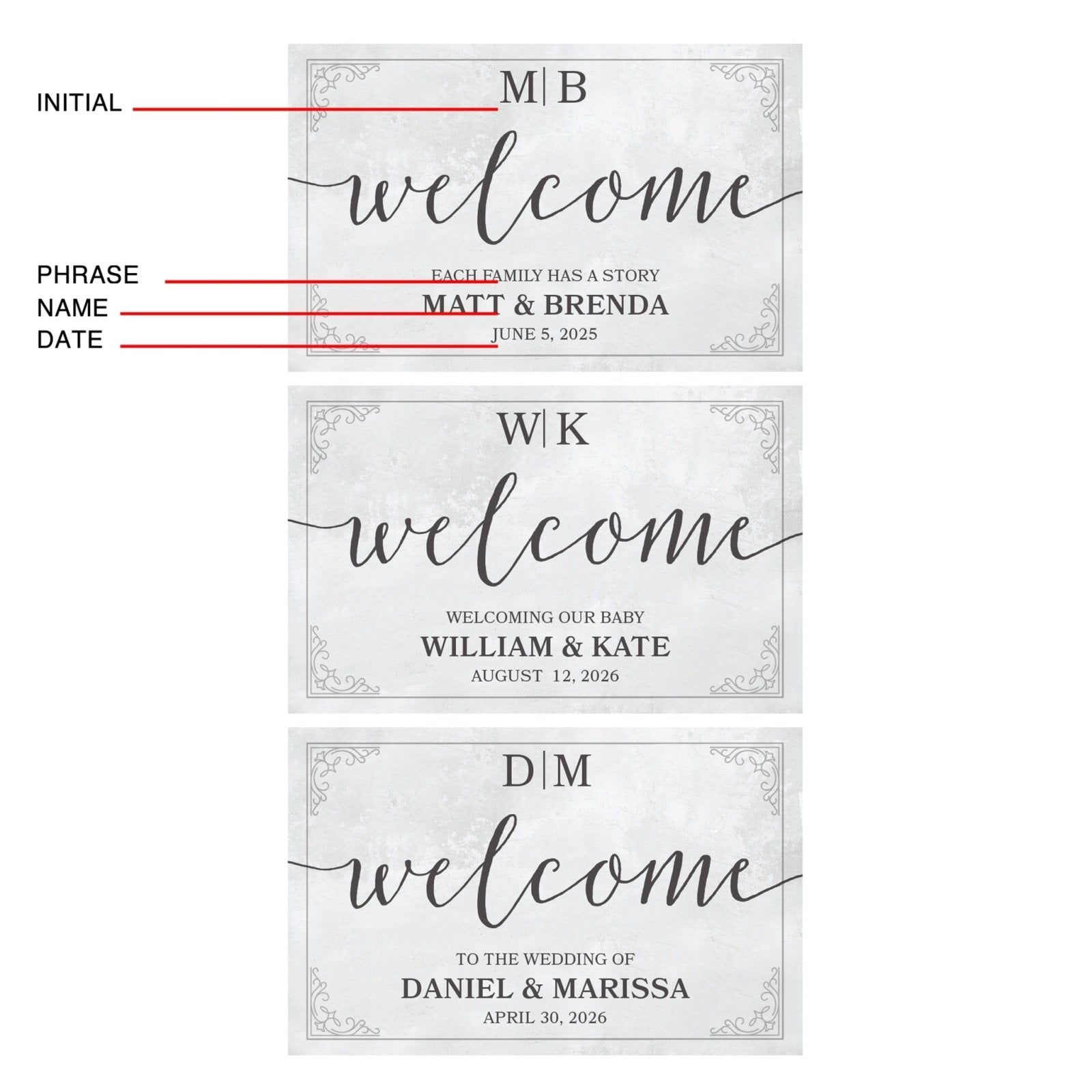 Wedding Welcome Custom Wooden Sign for Bride & Groom