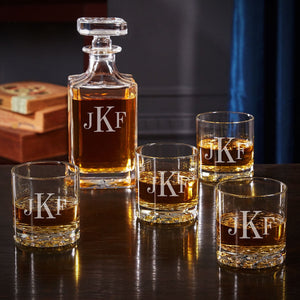 Four Whiskey Glasses + Decanter