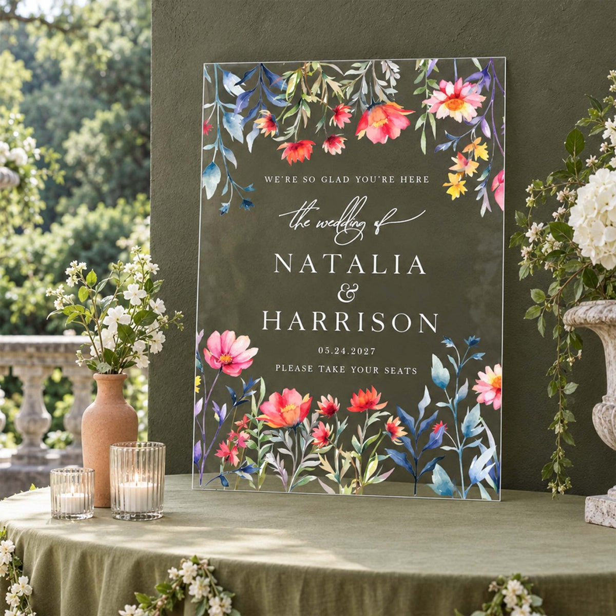 Wildly in Love Personalized Wedding Welcome Sign