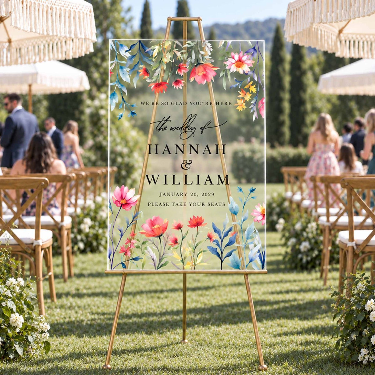 Wildly in Love Personalized Wedding Welcome Sign