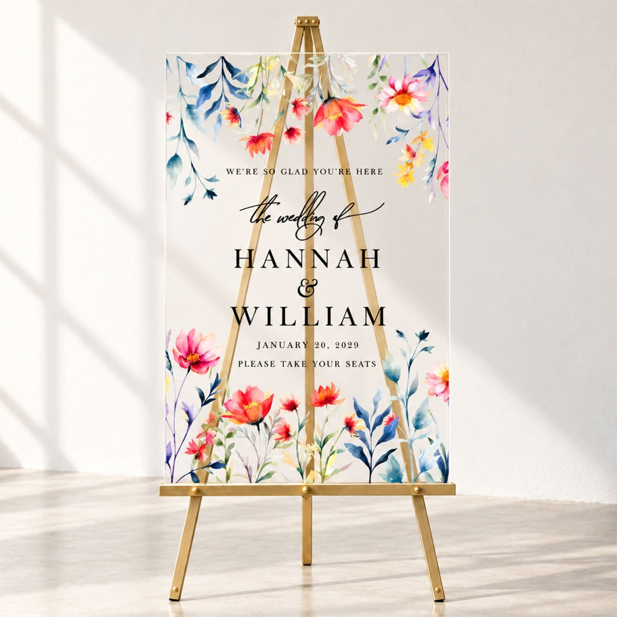 Wildly in Love Personalized Wedding Welcome Sign