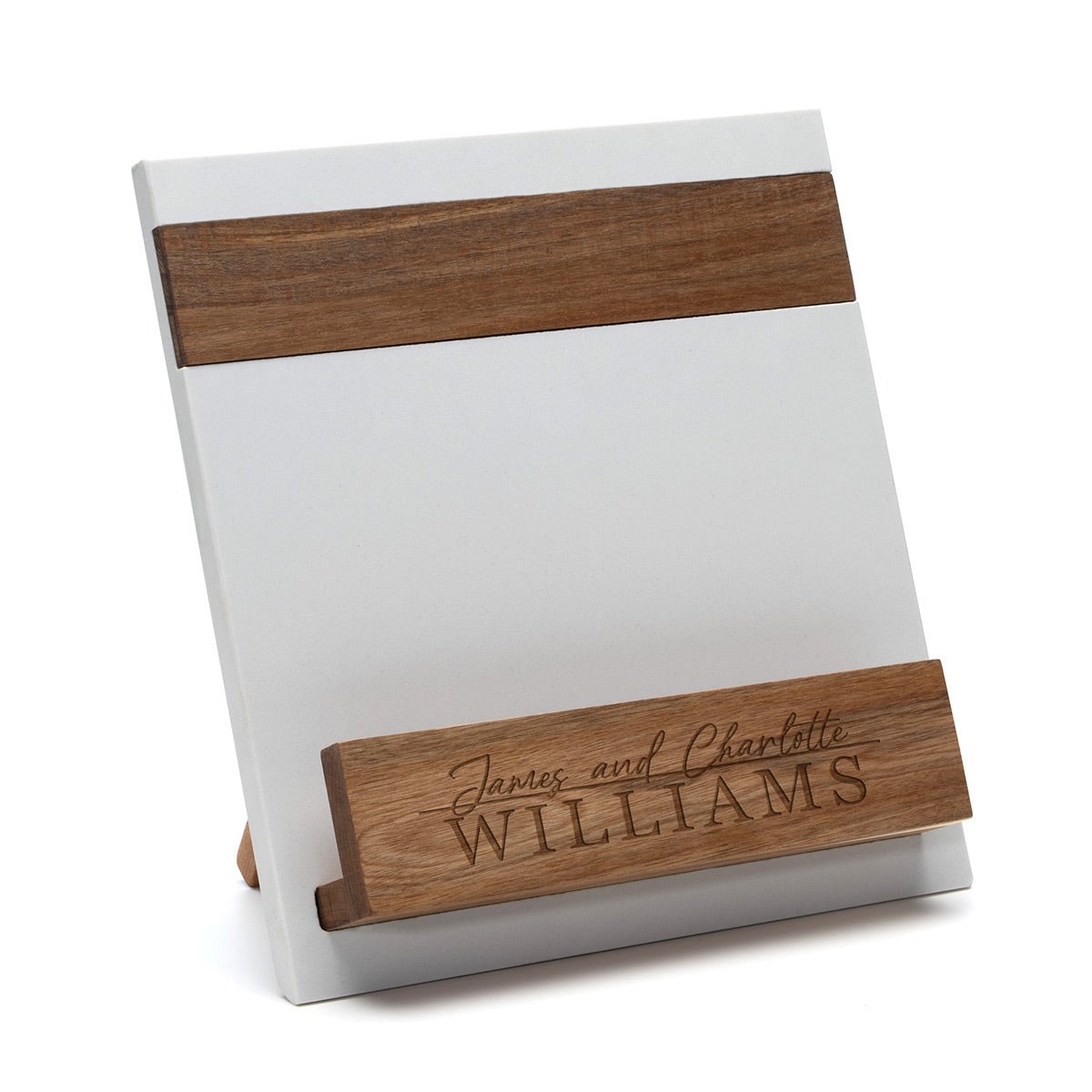 Winslow Custom Cookbook Stand - White Marble & Wood