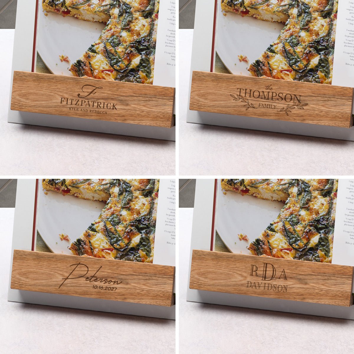 Winslow Custom Cookbook Stand - White Marble & Wood