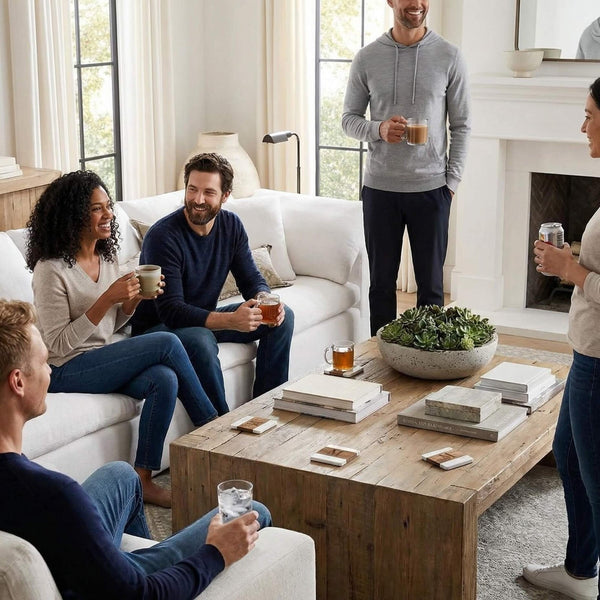 Winslow Custom Marble Coaster Set of 4, White