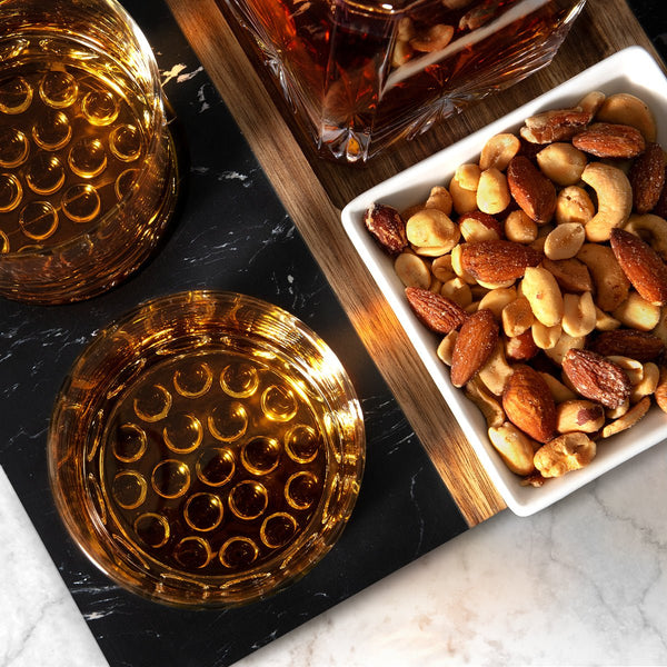Winslow Whiskey Gift Set - Marble Serving Tray w/ Decanter & Buckman Glasses