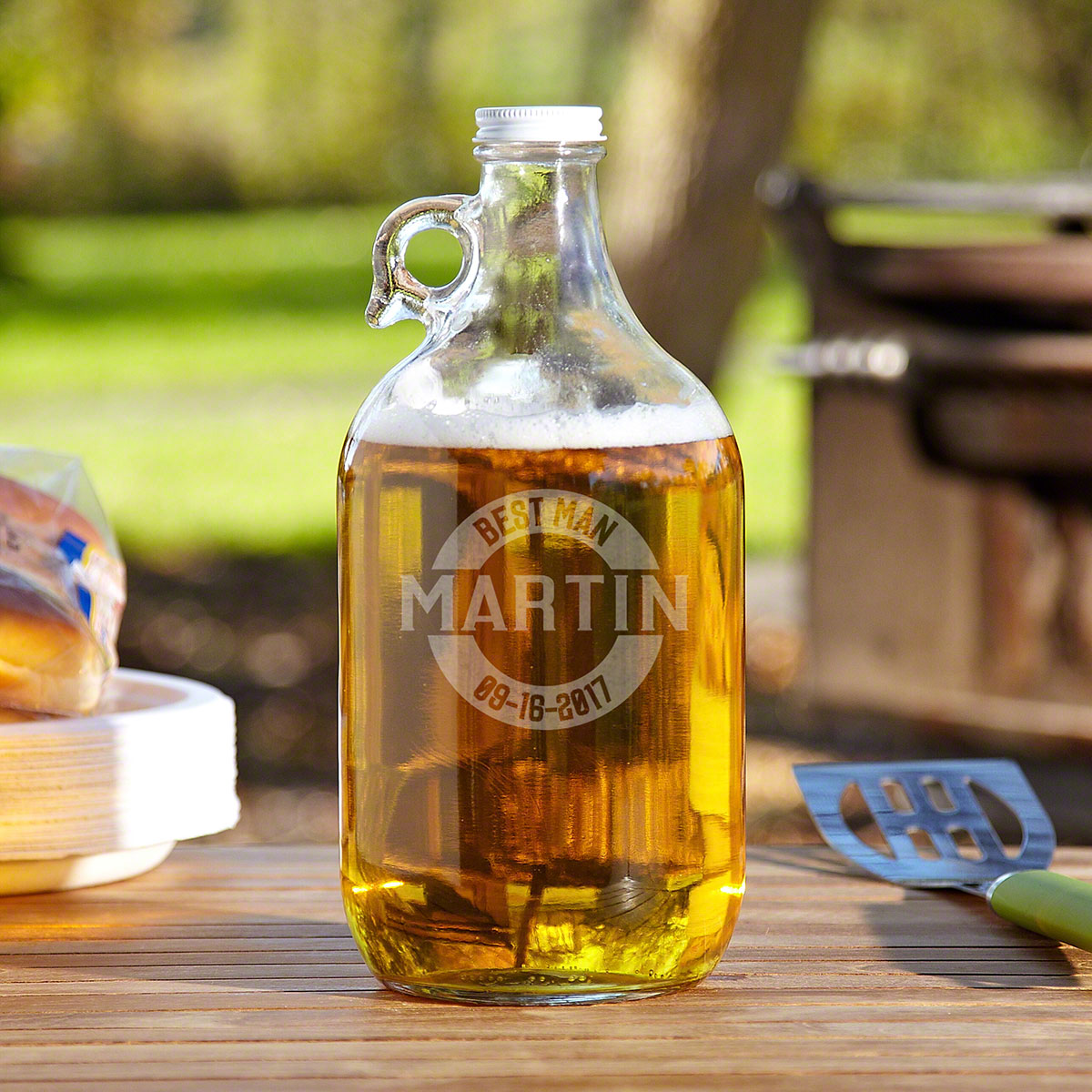 Arlo Clear Glass Personalized Growler