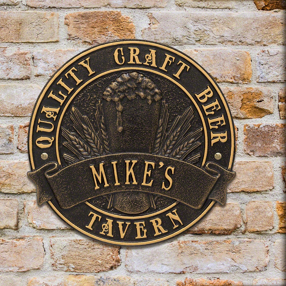 Quality Craft Beer Tavern Custom Round Plaque - 7 Color Options